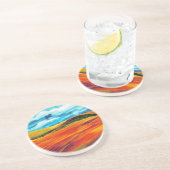 Yellow Red Hills Zandsteen Onderzetter (Zijkant)