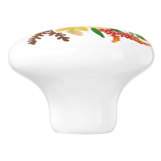 Yellow Red Paarse Waterverf Flowers Butterfly Keramische Knop (Zijkant)