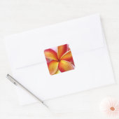 Yellow Red Plumeria Frangipani Hawaii Flowers Vierkante Sticker (Envelop)