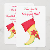 Yellow Red Poinsettia die kerstfeest stopt Kaart (Voorkant / Achterkant)