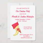 Yellow Red Poinsettia die kerstfeest stopt Kaart (Achterkant)