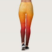 Yellow Red rustic ombre Leggings (Achterkant)