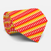 Yellow Red Striped Stropdas (Opgerold)