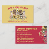 Yellow Red Sunflower Dog Cat Groomer Pet Visitekaartje (Voorkant / Achterkant)