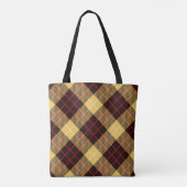 Yellow Red Tartan Canvas tas (Achterkant)