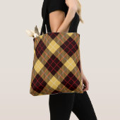 Yellow Red Tartan Canvas tas (Dichtbij)