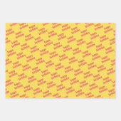 Yellow & Red Tribal Diamond Ikat Pattern Birthday Inpakpapier Vel (Voorkant)