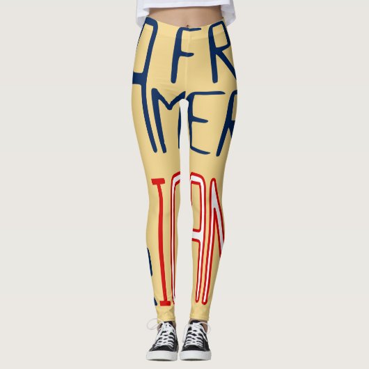 Yellow Red White Blue Black, Afrikaans-Amerikaans Leggings (Voorkant)