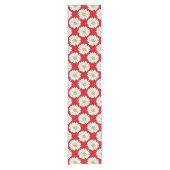 Yellow Red White Daisy Pattern Korte Tafelloper (Voorkant)