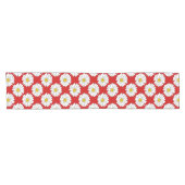 Yellow Red White Daisy Pattern Korte Tafelloper (Horizontaal)