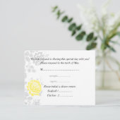 Yellow Response Card Wedding Invitation RSVP Kaartje (Staand voorkant)