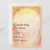 Yellow Retro  80's Theme Bachelorette Party Kaart (Voorkant)