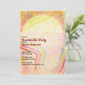 Yellow Retro  80's Theme Bachelorette Party Kaart (Staand voorkant)