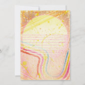 Yellow Retro  80's Theme Bachelorette Party Kaart (Achterkant)