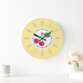 Yellow Retro Cherry Grote Klok (Huis)