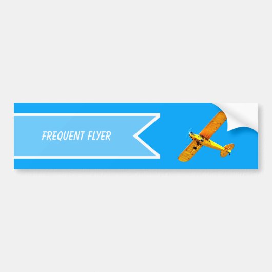 Yellow Retro Frequent Flyer Bumpersticker (Voorkant)