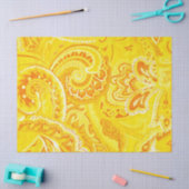 Yellow Retro Paisley Bandanna/Bandana Tissuepapier (Craft)