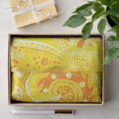 Yellow Retro Paisley Bandanna/Bandana Tissuepapier (Geschenk)