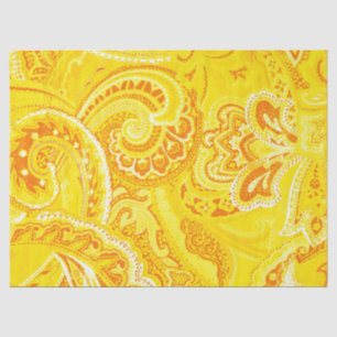 Yellow Retro Paisley Bandanna/Bandana Tissuepapier