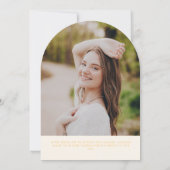 Yellow Retro Striped Arch Graduation Announcement Kaart (Achterkant)