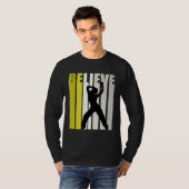 Yellow Retro Womens Believe Dance Motivational Ins T-shirt (Voorkant volledig)