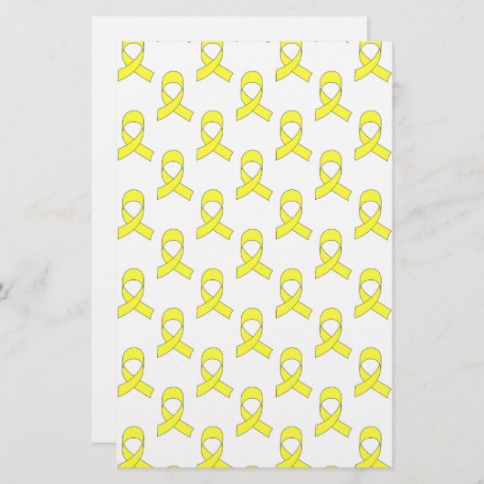 Yellow Ribbon Pattern Briefpapier (Voorkant / Achterkant)