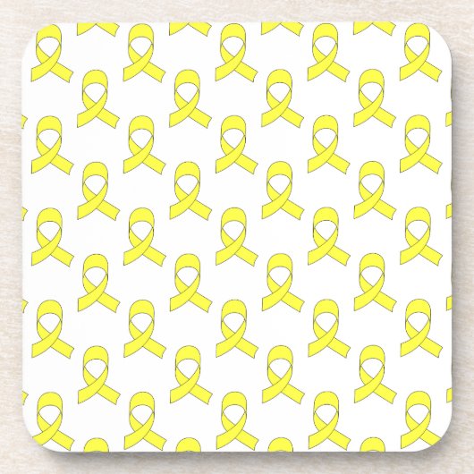 Yellow Ribbon Pattern Drankjes Onderzetter (Voorkant)