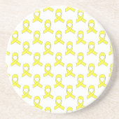 Yellow Ribbon Pattern Zandsteen Onderzetter (Voorkant)