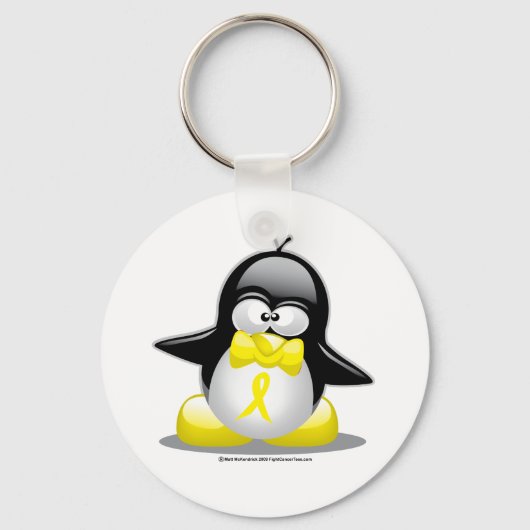 Yellow Ribbon Penguin Sleutelhanger (Voorkant)