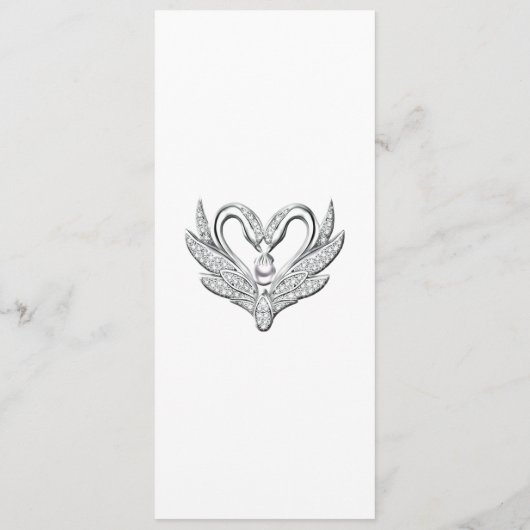 Yellow Ribbon Silver Swans Menu Card (Achterkant)