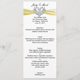 Yellow Ribbon Silver Swans Menu Card