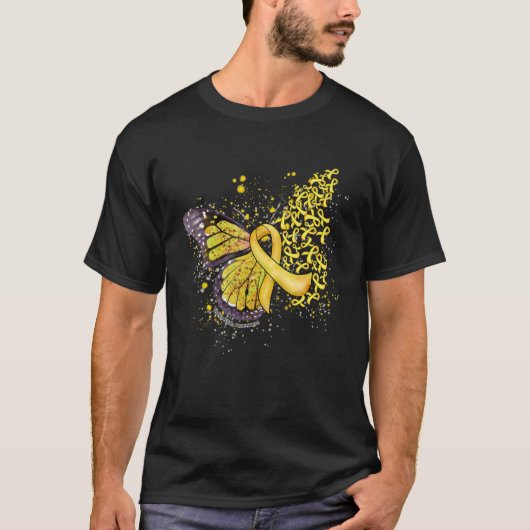 Yellow Ribbon Spina Bifida Awareness Dripping Butt T-shirt (Voorkant)