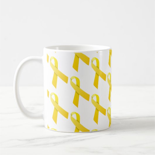 Yellow Ribbons Pattern Koffiemok (Links)