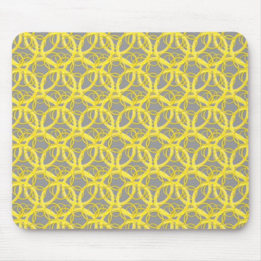 Yellow Rings Pattern Muismat (Voorkant)