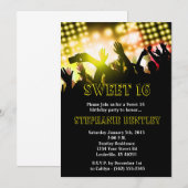 Yellow Rock Star Sweet 16 Birthday Invitation Kaart (Voorkant / Achterkant)
