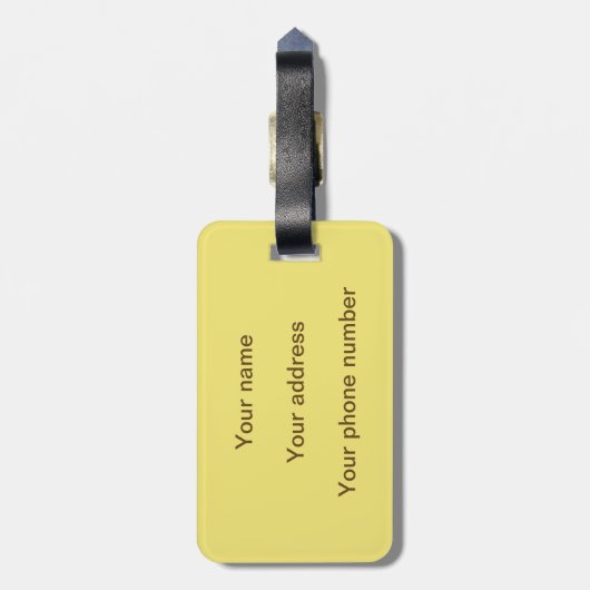 Yellow Roller Skating Cartoon Giraffe op maat Bagagelabel (Achterkant verticaal)