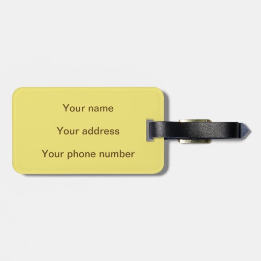 Yellow Roller Skating Cartoon Giraffe op maat Bagagelabel (Achterkant horizontaal)