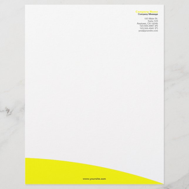 Yellow Rolling Hill Letterhead Persoonlijk Briefhoofd (Voorkant)