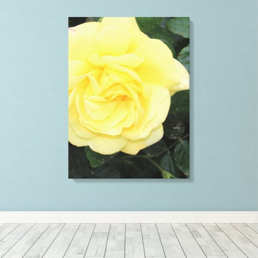 Yellow Roos Canvas Afdruk (Insitu (Houten vloer))