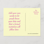 Yellow Rose 1915 Bewaar de datum of elke gelegenhe Aankondigingskaart (Achterkant)