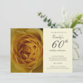 Yellow Rose 60e verjaardag uitnodiging (Staand voorkant)