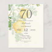 Yellow Rose 70e budget uitnodiging voor verjaardag (Voorkant)