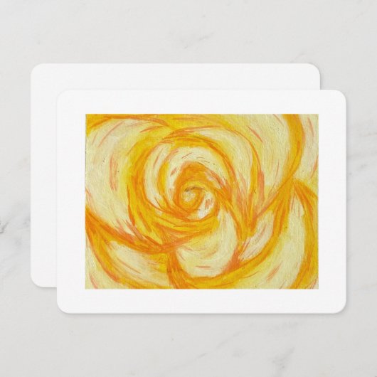 Yellow Rose abstract original artwork Feestdagenkaart (Voorkant / Achterkant)