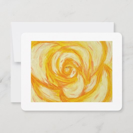 Yellow Rose abstract original artwork Feestdagenkaart (Voorkant)