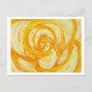 Yellow Rose abstract origineel artwork Briefkaart