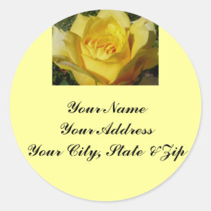 Yellow Rose Address Label