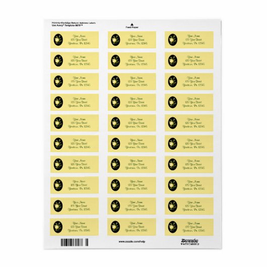 Yellow Rose Address Label (Full Sheet)