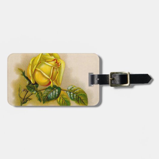 Yellow Rose Antiek  Print Fine Art Bagagelabel (Voorkant horizontaal)