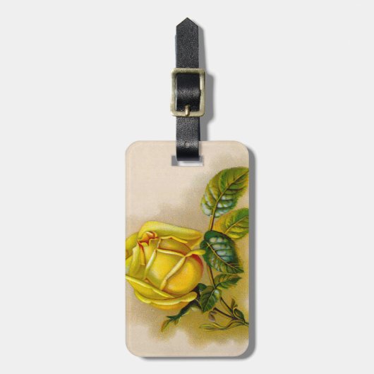 Yellow Rose Antiek  Print Fine Art Bagagelabel (Voorkant verticaal)