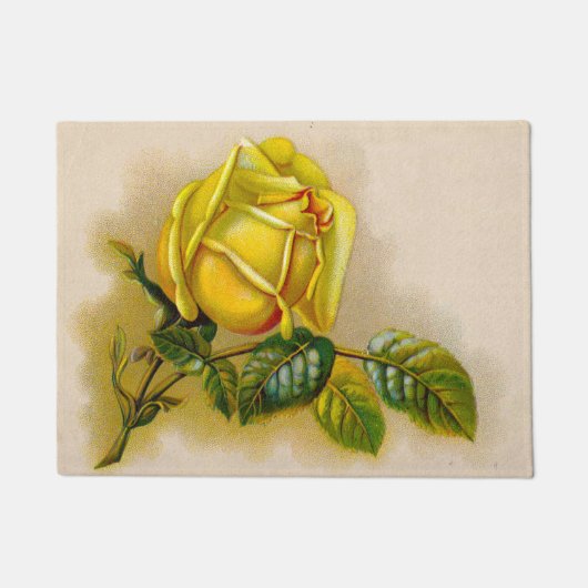 Yellow Rose Antiek  Print Fine Art Deurmat (Voorkant)